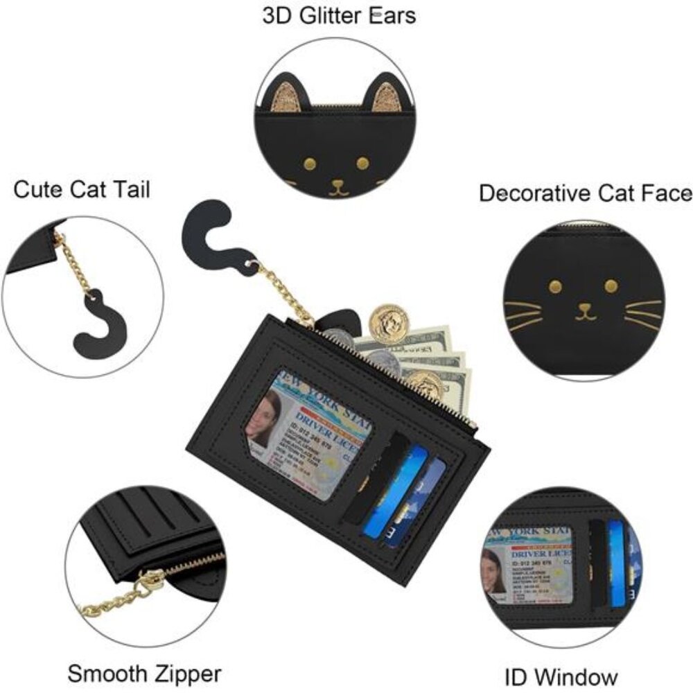 Cat Coin Purse Black - Picture 6 of 8